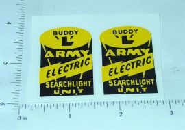 Pair Buddy L Army Searchlight Truck Stickers