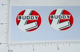 Pair Buddy L Red/White/Black Round Door Stickers