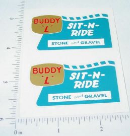 Pair Buddy L Sit N Ride Sand & Gravel Truck Stickers