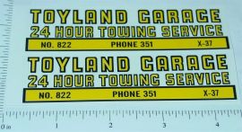 Structo Toyland Towing Service Truck Sticker Pair