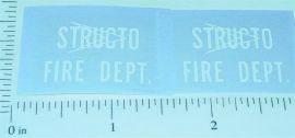 Pair Structo Fire Department Truck Sticker Set