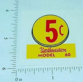 Set of 3 Northwestern Model 60 5 Cent Vend Stickers V-2