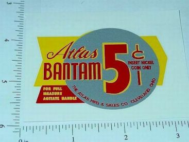 Atlas Bantam Yel/Sil 5 Cent Vend Sticker Main Image
