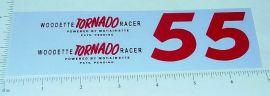Woodette Tornado Race Car 5 Sticker Set