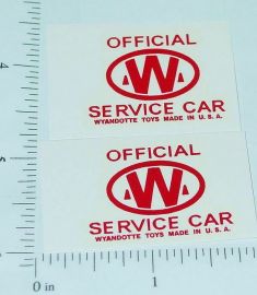 Pair Wyandotte Service Car Wrecker Truck Stickers