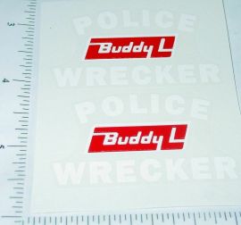Pair Buddy L Police Wrecker Tow Truck Stickers