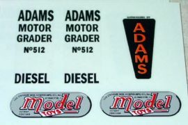 Doepke Adams Road Grader Sticker Set