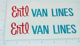 Pair Ertl Van Lines Box Van Truck Sticker Set