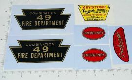 Keystone Packard #49 Fire Truck Sticker Set