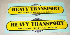 Pair Vintage Richard Heavy Transport Trailer Stickers