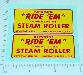 Pair Keystone Ride Em Steam Roller Stickers