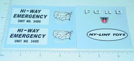Nylint Cabover Ford Hiway Emergency Sticker Set