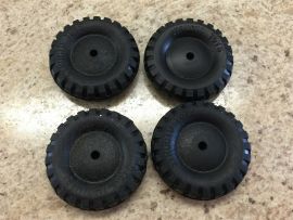 Structo Set of 4 Reproduction Real Rubber 2" Replacement Tire Toy Part