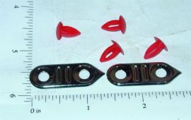 Tonka Fire Truck Rear Tail Lights w/Bezels Replacement Toy Parts