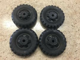 Set of 4 Buddy L 53 Ford Style Rubber Wheel/Tire Replacement Toy Parts