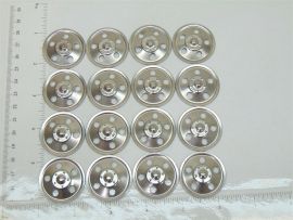 Set of 16 Zinc Plated Tonka Round Hole Hubcaps Toy Parts, Semi Trucks