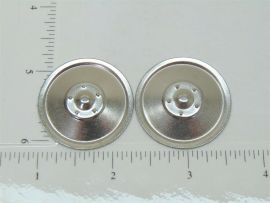 Set of 2 Zinc Plated Tonka Solid Hubcap Toy Parts
