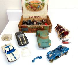Vintage Slot car Parts Lot Bodies-Chassis-Motors-Wheels-??-Untested