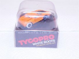 Vintage Tyco Pro Mercedes C-111 Orange Slot Car Racer in Display Box