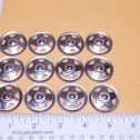 Set of 12 Zinc Plated Tonka Triangle Hole Hubcap Toy Parts Semi Truck Main Image