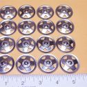 Set of 16 Zinc Plated Tonka Triangle Hole Hubcap Toy Parts Semi Truck Main Image