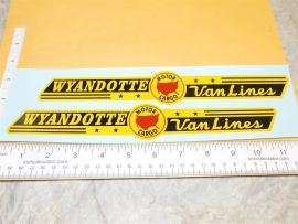 Pair Wyandotte Motor Cargo Van Lines Semi Trailer Replacement Stickers