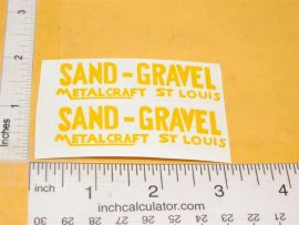 Pair Yellow Metalcraft Sand and Gravel Dump Truck Stickers