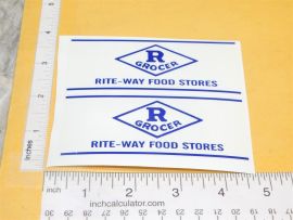 Pair Metalcraft Rite-Way Grocers Box Van Delivery Truck Stickers