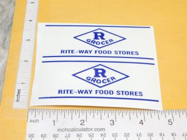 Pair Metalcraft Rite-Way Grocers Box Van Delivery Truck Stickers Main Image