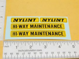 Nylint Cadet Hiway Maintenance Dump Truck Replacement Stickers