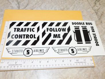 Structo Ride On Doodle Bug Airport Traffic Control Jeep Sticker Set Main Image