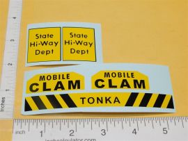 1961 Tonka Mobile Clam Construction Toy Replacement Sticker Set