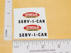 Pair Tonka Oval Style Ser-Vi-Car Replacement Stickers