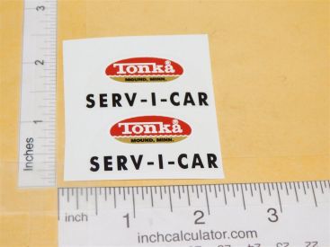 Pair Tonka Oval Style Ser-Vi-Car Replacement Stickers Main Image