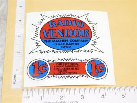 1C Radio Vendor Peanut Vending Machine Sticker