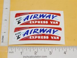 Pair Buddy L GMC Airway Express Van Stickers (Color Variation)