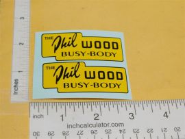 Pair Lincoln Phil Wood Busy Body Dump Truck Stickers