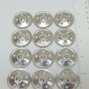 Set of 12 Zinc Plated Tonka Round Hole Hubcaps Toy Parts, Semi Trucks Alternate View 1