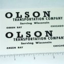 Pair Tootsietoy Olson Transportation Company Semi Truck Stickers Main Image Pair Tootsietoy Olson Transportation Company Semi Truck Stickers Main Image