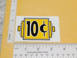 10C Art Deco Styled Yellow/Black Vending Machine Sticker 10C Art Deco Styled Yellow/Black Vending Machine Sticker