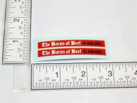Pair Superfast Matchbox #74 Baron of Beef Daimler Bus Stickers Pair Superfast Matchbox #74 Baron of Beef Daimler Bus Stickers