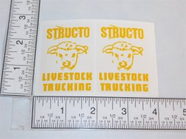 Structo Yellow Livestock Trucking Semi Trailer Toy Replacement Stickers Structo Yellow Livestock Trucking Semi Trailer Toy Replacement Stickers